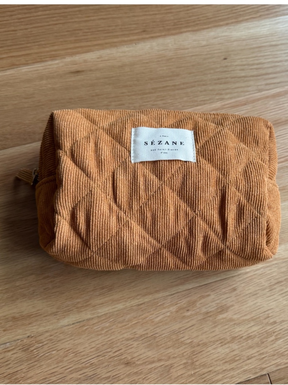 NEW SEZANE Quilt Make Up Pouch - Camel